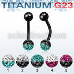 utbnfr6e anodized titanium g23 banana w 6mm 2 color ferido ball
