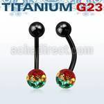 utbnfr6r anodized titanium g23 banana w 6mm rasta ferido ball