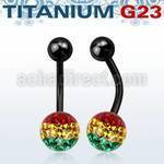 utbnfr8r anodized titanium g23 banana w 8mm rasta ferido ball