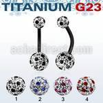 utbnfrga anodized titanium banana w 5 8mm dotted ferido balls