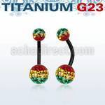 utbnfrgr anodized titanium banana w 5 8mm rasta ferido balls
