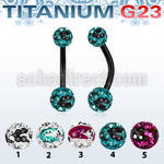 utbnfrsc black titanium banana w 56mm multicrystal zebra ball 