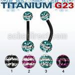 utbnfrsd anodized titanium banana w 5 6mm tri line ferido balls