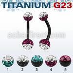 utbnfrse anodized titanium banana w 5 6mm 2 color ferido balls