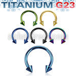 utcbcn anodized titanium g23 circular barbell with 4mm cones