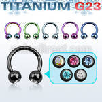 utcbe2c4 anodized titanium g23 circular barbell w 4mm jewel balls