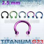utcbeb25 anodized titanium g23 circular barbell with 2 5mm balls