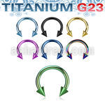 utcbecn anodized titanium g23 circular barbell with 3mm cones
