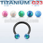 utcbeop4 anodized titanium g23 circular barbell w 4mm opal balls