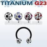 utcbfr5a anodized titanium g23 barbell w 5mm dotted balls
