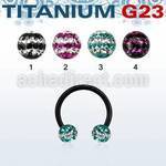 utcbfr5d anodized titanium g23 barbell w 5mm tri line balls