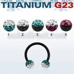 utcbfr5e anodized titanium g23 barbell w 5mm 2 color balls
