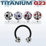 utcbfr6a anodized titanium g23 barbell w 6mm dotted balls