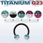 utcbfr6e anodized titanium g23 barbell w 6mm 2 color balls
