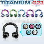utcbjb5 anodized titanium g23 circular barbell 5mm jewel balls
