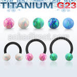 utcbop5 anodized titanium g23 circular barbell 5mm opal balls