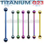utinb anodized titanium g23 industrial barbell with 5mm balls