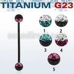 utinfr5e anodized titanium g23 barbell w 5mm 2 color balls
