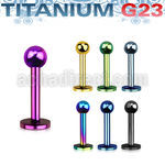 utlbb3 anodized titanium g23 labret with a 3mm ball