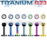 utlbc3 anodized titanium g23 labret with 3mm jewel ball