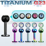 utlbc4 anodized titanium g23 labret w 4mm bezel set jewel ball
