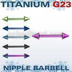 utnpcn5 anodized titanium g23 nipple barbell with a 5mm cones