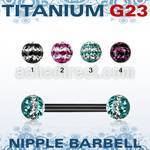 utnpfr5d anodized titanium barbell w 5mm tri line ferido balls