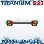 utnpfr5r anodized titanium g23 barbell w 5mm rasta ferido balls