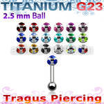 utrg12 titanium tragus piercing w multi jewel titanium ball