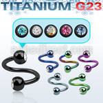 utspe2c4 anodized titanium g23 spiral w 4mm bezel set jewel balls