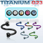 utspe2c anodized titanium g23 spiral w 3mm bezel set jewel balls