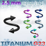 utspen25 anodized titanium g23 spiral, with two 2.5mm cones