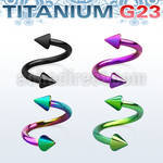 utspen anodized titanium g23 eyebrow spiral twister w 3mm cone