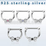 vsepk16 high hanging 925 silver septum clicker 16mm w bow