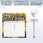 wbht1 14kt white gold nose bone with 2 5mm plain heart top