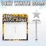 wbst1 14kt white gold nose bone with 2 5mm plain star top