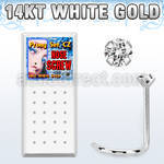 wgsczc box of 14kt white gold nose screws with prong set cz