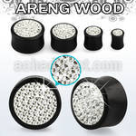 wpmfr areng wood double flared plug w ferido multi crystal