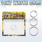 wsel18 rhodium plating solid 14kt white gold seamless ring 1mm