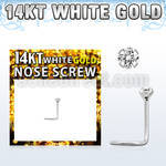 wszm1 14kt white gold nose screw, w 2mm round cz stone
