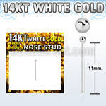 wysb1 14kt white gold bend it nose stud with a 1 5mm ball top