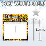 wysst1 14kt white gold bend it nose stud with 2 5mm star top