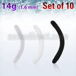 xabn14g pack w 10 pcs. pregnancy belly ring posts (1.6mm)
