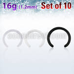 xacb16g pack of bioflex cricular barbell posts threading, 16g