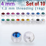 xajb4s set w 4mm bio flex balls w beze set crystal thread 1.2mm