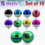 xbmt5 pack of 5mm zebra striped pvd 316l steel balls