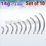 xbn14g pack of 316l steel belly banana posts threading 1 6mm