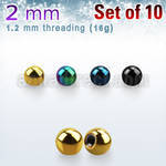 xbt2 pack of 2mm anodized 316l steel balls threading 1 2mm