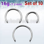 xcb16g pack of high polished 316l steel circular barbell posts