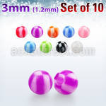 xckbal3 pack of 10 pcs of 3mm acrylic checkered balls